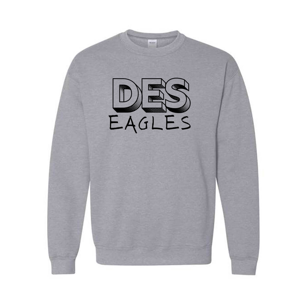 DES Black Logo Grey Crew Sweatshirt SW3805