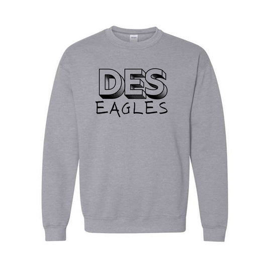 DES Black Logo Grey Crew Sweatshirt SW3805